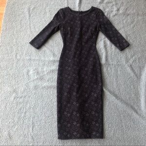 Reiss Dark Navy Starry Bodycon Knitted Dress